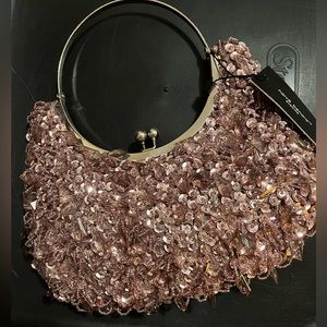 New! lovely evening bag. Sequins and crystals. Lavender/purplish/roseish  $25